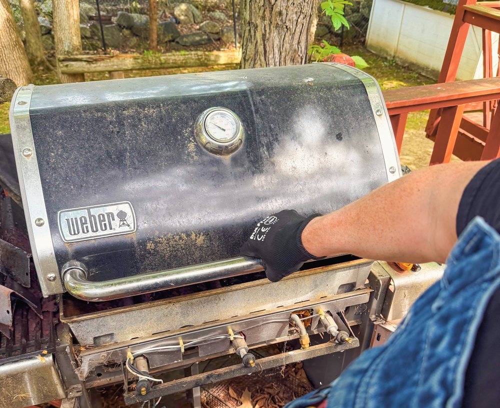 Appliance Rescue Team technician replacing gas grill burners and ignition electrodes in Bergen County, NJ